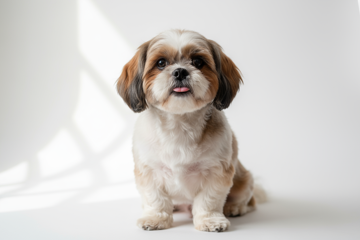 A small dog stepping easily through a Hale flexible flap
