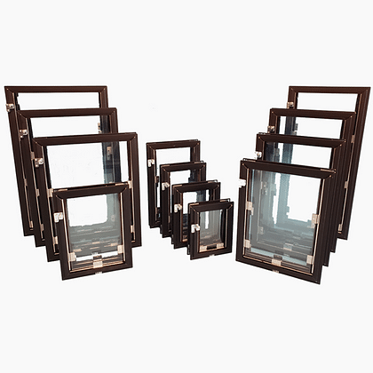 Hale Door Model pet doors shown across the full size range, from small to giant